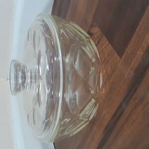 Vintage Pyrex Glass Thumbprint Tear Drop Casserole Dish With Lid